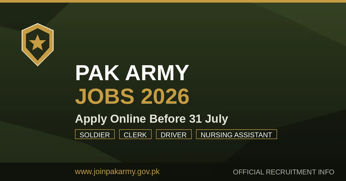 Pak Army Matric Base Jobs 2026 – Apply Online Before 31 July