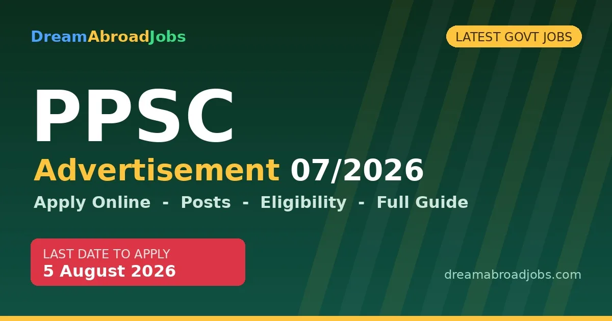 PPSC Advertisement 07/2026 — Apply Online, Posts, Last Date & Complete Guide